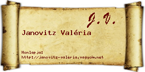 Janovitz Valéria névjegykártya